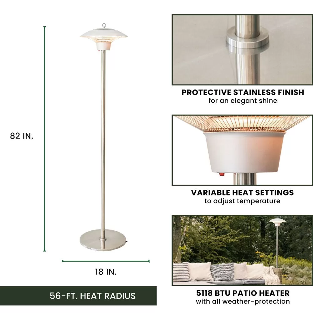 Hanover 5118-BTU 120-Volt Silver Stainless Steel Electric Patio Heater