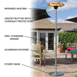 Hanover 5118-BTU 120-Volt Silver Stainless Steel Electric Patio Heater
