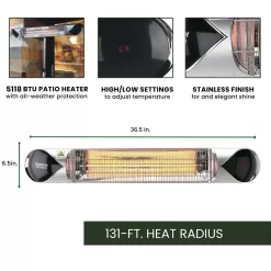 Hanover 5118-BTU 120-Volt Silver Stainless Steel Electric Patio Heater