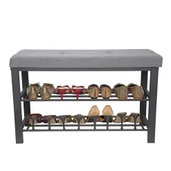 Simplify Modern Black Storage Bench with Storage 32-in x 12.6-in x 18-in