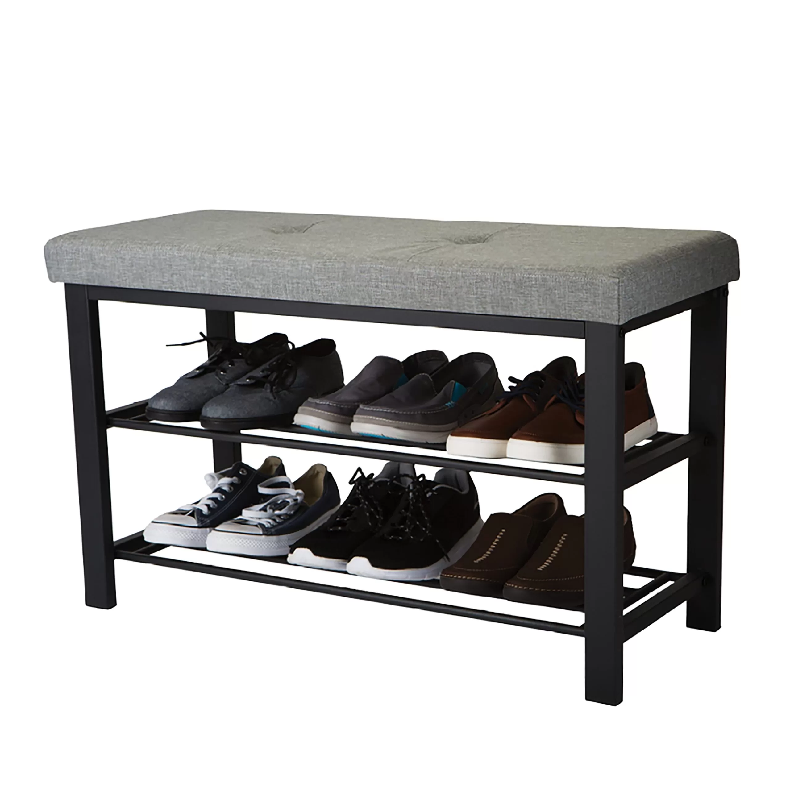 Simplify Modern Black Storage Bench with Storage 32-in x 12.6-in x 18-in