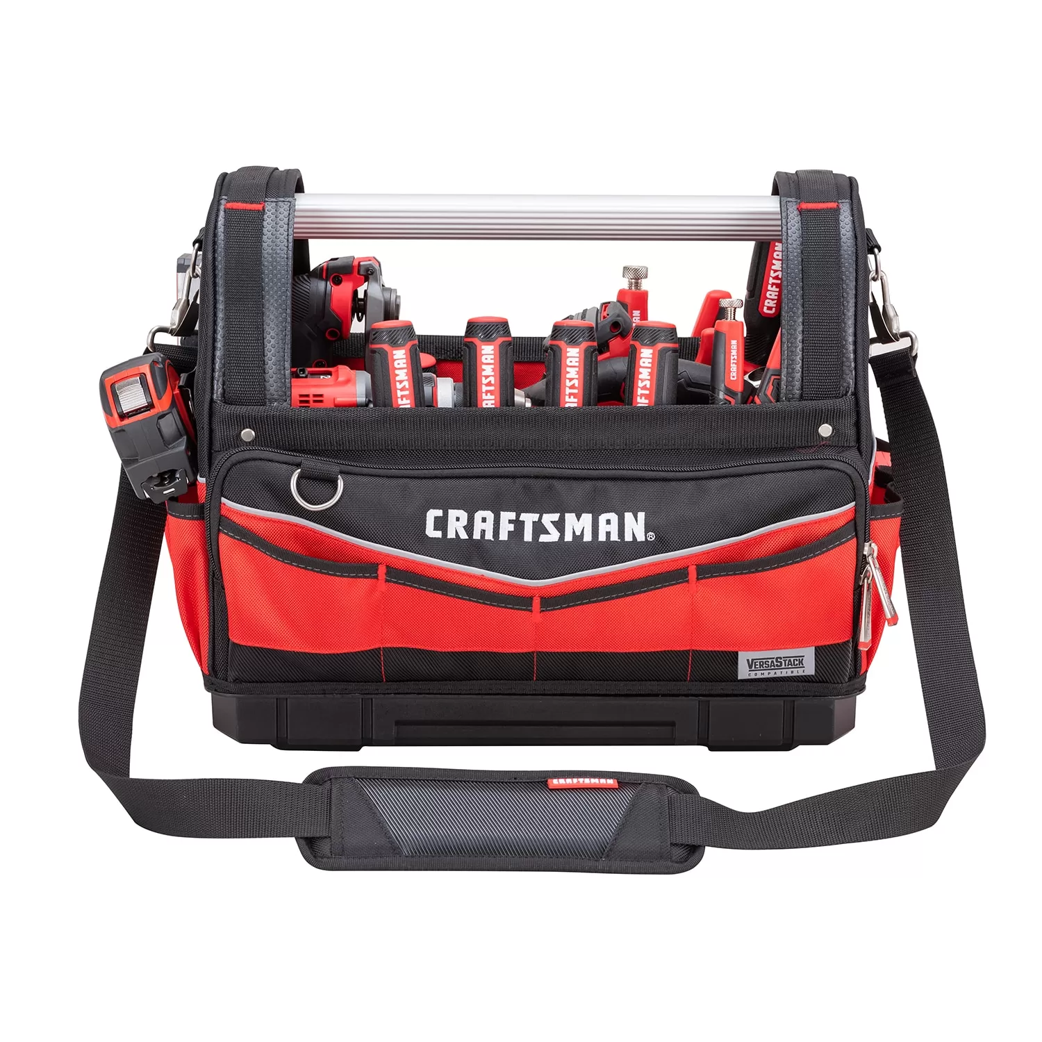 CRAFTSMAN VERSASTACK Red and Black Polyester 17-in Tool Tote