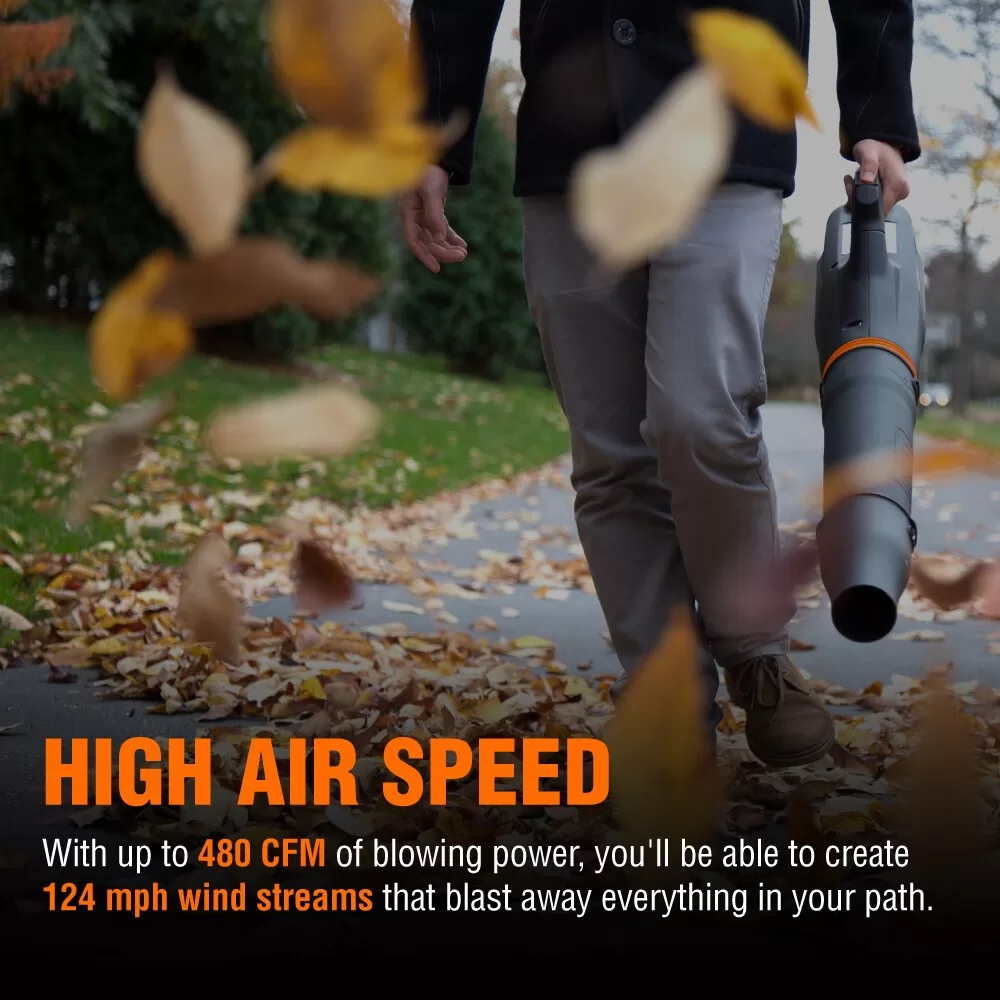 WEN 40-volt Max 480-CFM 124-MPH Battery Handheld Leaf Blower 2 Ah (Battery and Charger Included)