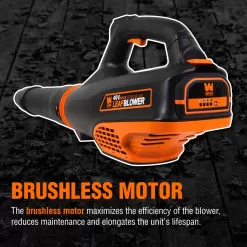 WEN 40-volt Max 480-CFM 124-MPH Battery Handheld Leaf Blower 2 Ah (Battery and Charger Included)