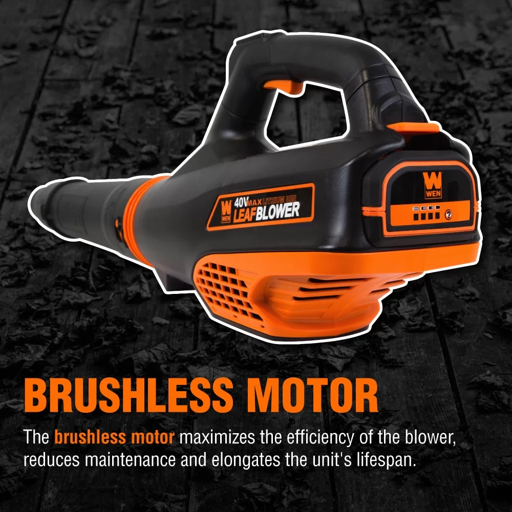 WEN 40-volt Max 480-CFM 124-MPH Battery Handheld Leaf Blower 2 Ah (Battery and Charger Included)