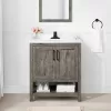 Style Selections Howell 30-in Weathered Brown Undermount Single Sink Bathroom Vanity with White Engineered Stone Top