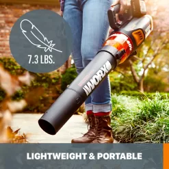 WORX POWER SHARE 40-volt Max 430-CFM 90-MPH Battery Handheld Leaf Blower (Battery and Charger Included)