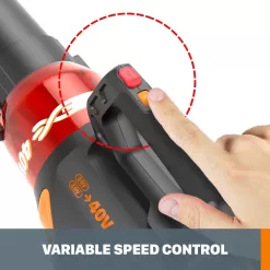 WORX POWER SHARE 40-volt Max 430-CFM 90-MPH Battery Handheld Leaf Blower (Battery and Charger Included)