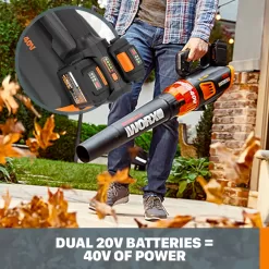 WORX POWER SHARE 40-volt Max 430-CFM 90-MPH Battery Handheld Leaf Blower (Battery and Charger Included)