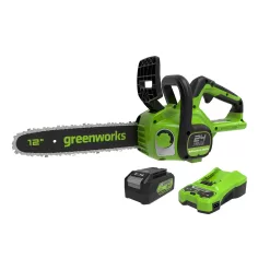 Greenworks 24-volt 12-in Brushless Battery 4 Ah Chainsaw (Battery and Charger Included)