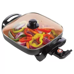 brentwood 12-in L x 12-in W 1300-Watt Non-stick Electric Skillet