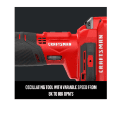 CRAFTSMAN CMCE501D1 V20 11-Piece 20-volt Max Variable Speed Oscillating Multi-Tool Kit with Soft Case (1-Battery Included)