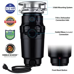Wastemaid 1/2 HP Economy Garbage Disposal 10-US-WM-058-3B