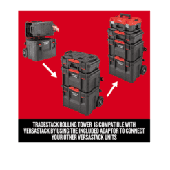 CRAFTSMAN CMST60420 TradeStack System Tower 22-in Black Plastic Wheels Lockable Tool Box