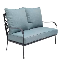 Style Selections San Terra 2-Piece Patio Conversation Set with Blue Cushions