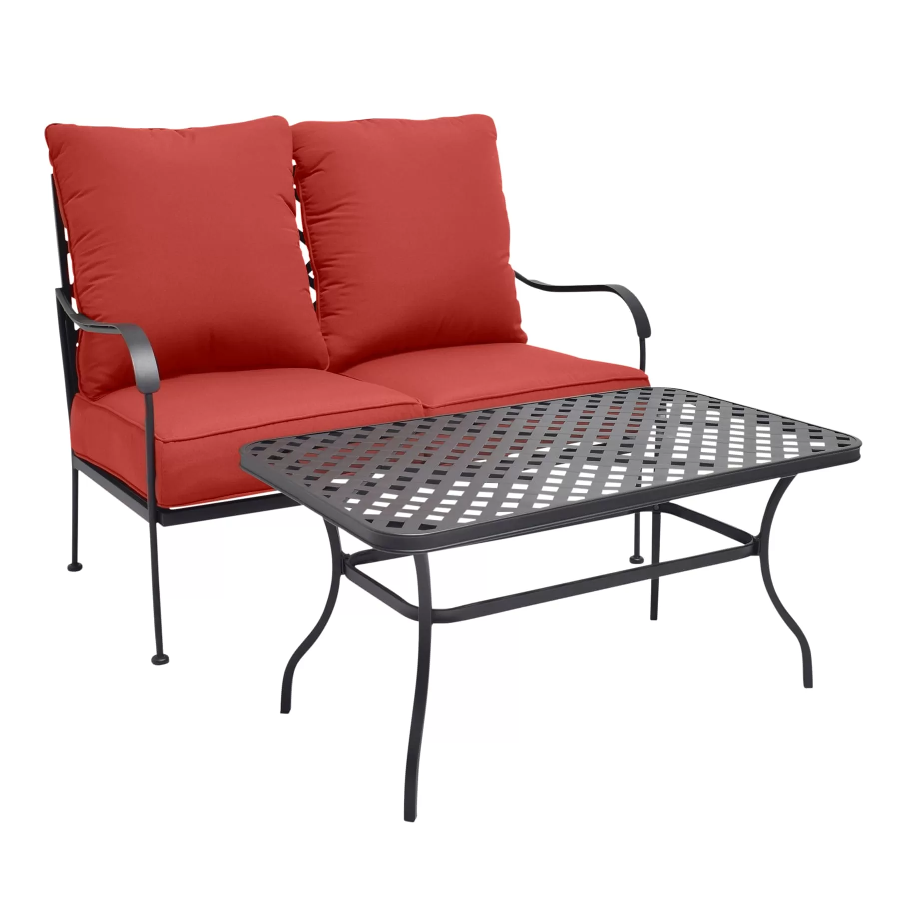 Style Selections San Terra 2-Piece Patio Conversation Set with Red Cushions