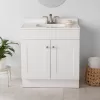 Project Source 30-in White Single Sink Bathroom Vanity with White Cultured Marble Top