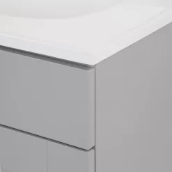 Project Source 30-in Gray Single Sink Bathroom Vanity with White Cultured Marble Top