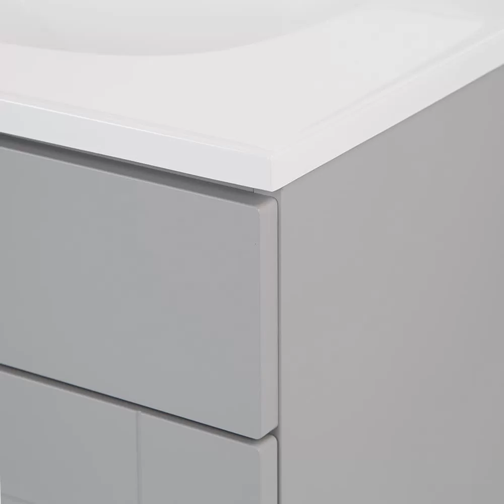 Project Source 30-in Gray Single Sink Bathroom Vanity with White Cultured Marble Top