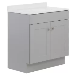 Project Source 30-in Gray Single Sink Bathroom Vanity with White Cultured Marble Top