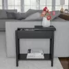 Hastings Home End Tables 11-in W x 24-in H Black Wood Modern End Table Assembly Required