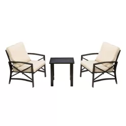 Top Home Space 3-Piece Patio Conversation Set with Tan Cushions