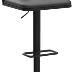 Metal Swivel Barstools Set of 2, Enlarged PU Leather Seat with Metal Back