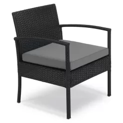 EDYO LIVING Best home choice 3-Piece Wicker Patio Conversation Set with Gray