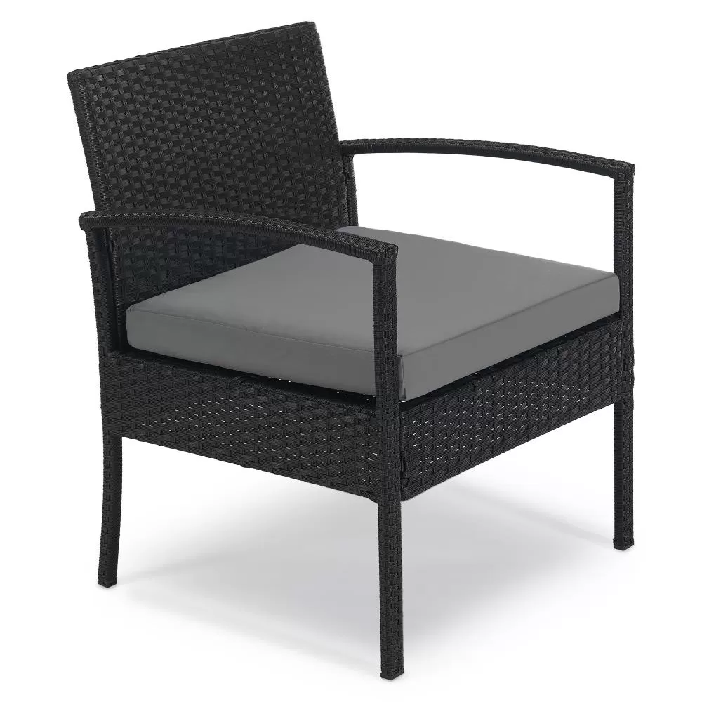 EDYO LIVING Best home choice 3-Piece Wicker Patio Conversation Set with Gray