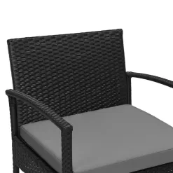 EDYO LIVING Best home choice 3-Piece Wicker Patio Conversation Set with Gray