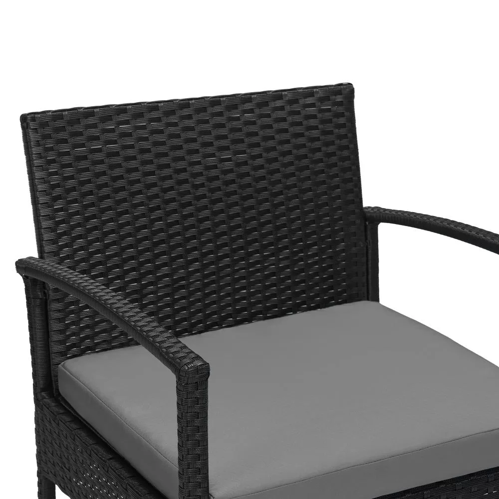 EDYO LIVING Best home choice 3-Piece Wicker Patio Conversation Set with Gray