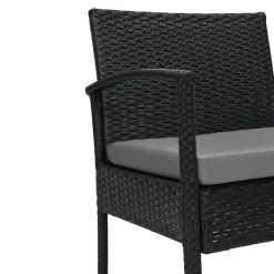 EDYO LIVING Best home choice 3-Piece Wicker Patio Conversation Set with Gray