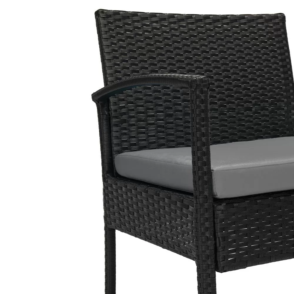 EDYO LIVING Best home choice 3-Piece Wicker Patio Conversation Set with Gray