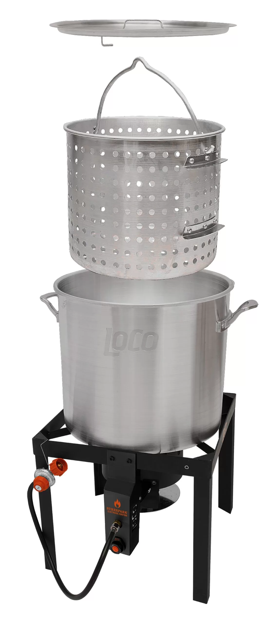 LoCo COOKERS 1-Burner Propane 20-lb Cylinder Electronic Stainless Steel Jet Cooker