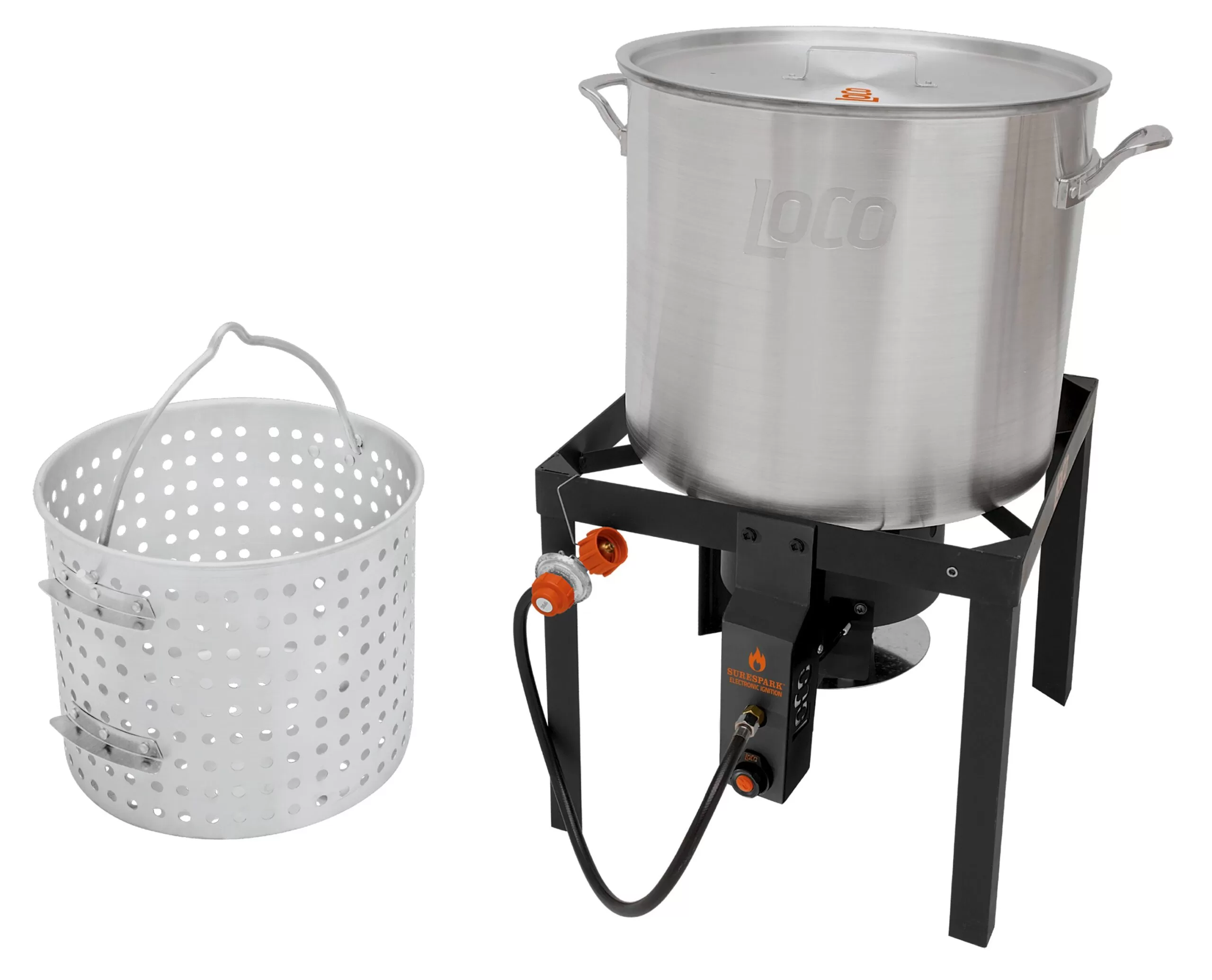 LoCo COOKERS 1-Burner Propane 20-lb Cylinder Electronic Stainless Steel Jet Cooker