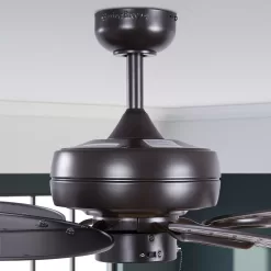 Harbor Breeze Tilghman II 52-in Bronze Indoor/Outdoor Downrod or Flush Mount Ceiling Fan (5-Blade)