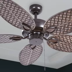 Harbor Breeze Tilghman II 52-in Bronze Indoor/Outdoor Downrod or Flush Mount Ceiling Fan (5-Blade)