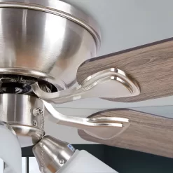 Harbor Breeze Sailor Bay 52-in Brushed Nickel Indoor Downrod or Flush Mount Ceiling Fan with Light (5-Blade)