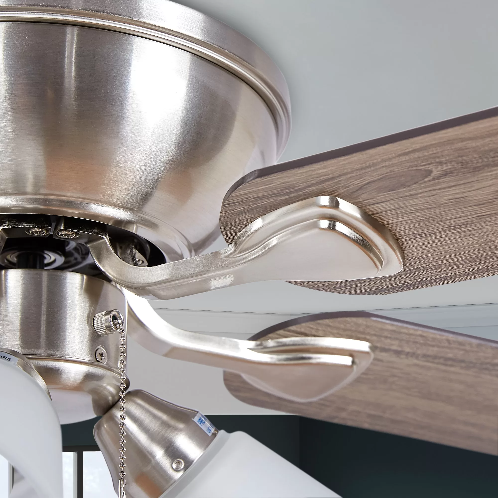 Harbor Breeze Sailor Bay 52-in Brushed Nickel Indoor Downrod or Flush Mount Ceiling Fan with Light (5-Blade)