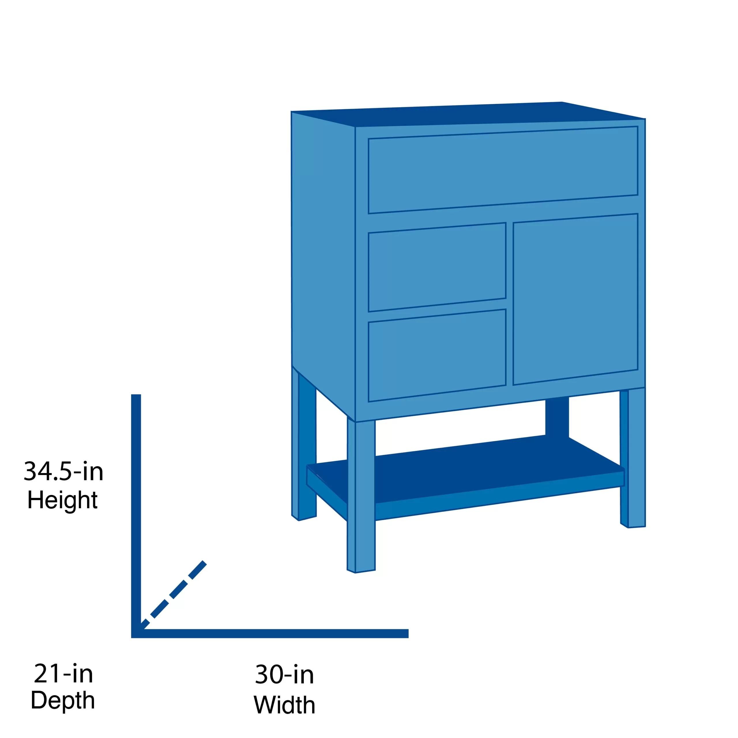 Diamond NOW Calhoun 30-in Cloud Gray Bathroom Vanity Base Cabinet without Top