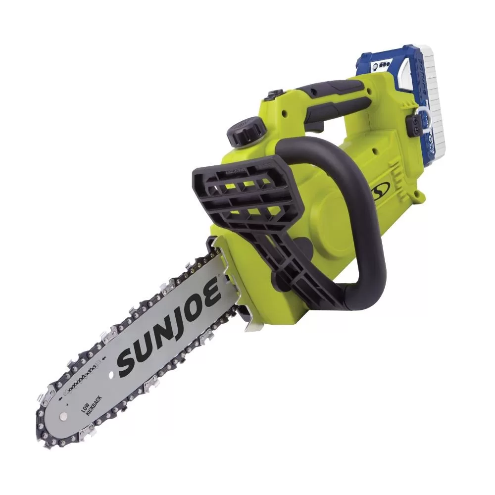 Sun Joe 24-volt 10-in Brushless Battery 4 Amp 4 Ah Chainsaw (Battery and Charger Included)