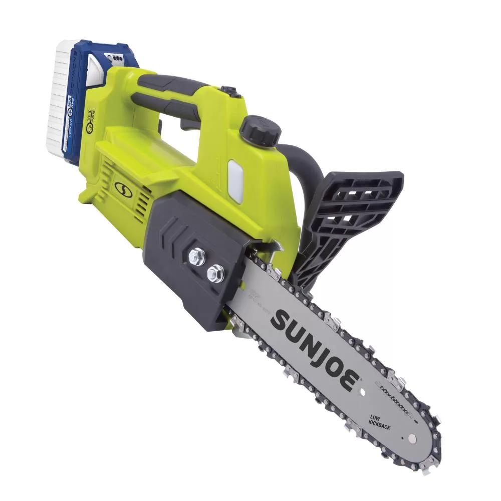 Sun Joe 24-volt 10-in Brushless Battery 4 Amp 4 Ah Chainsaw (Battery and Charger Included)