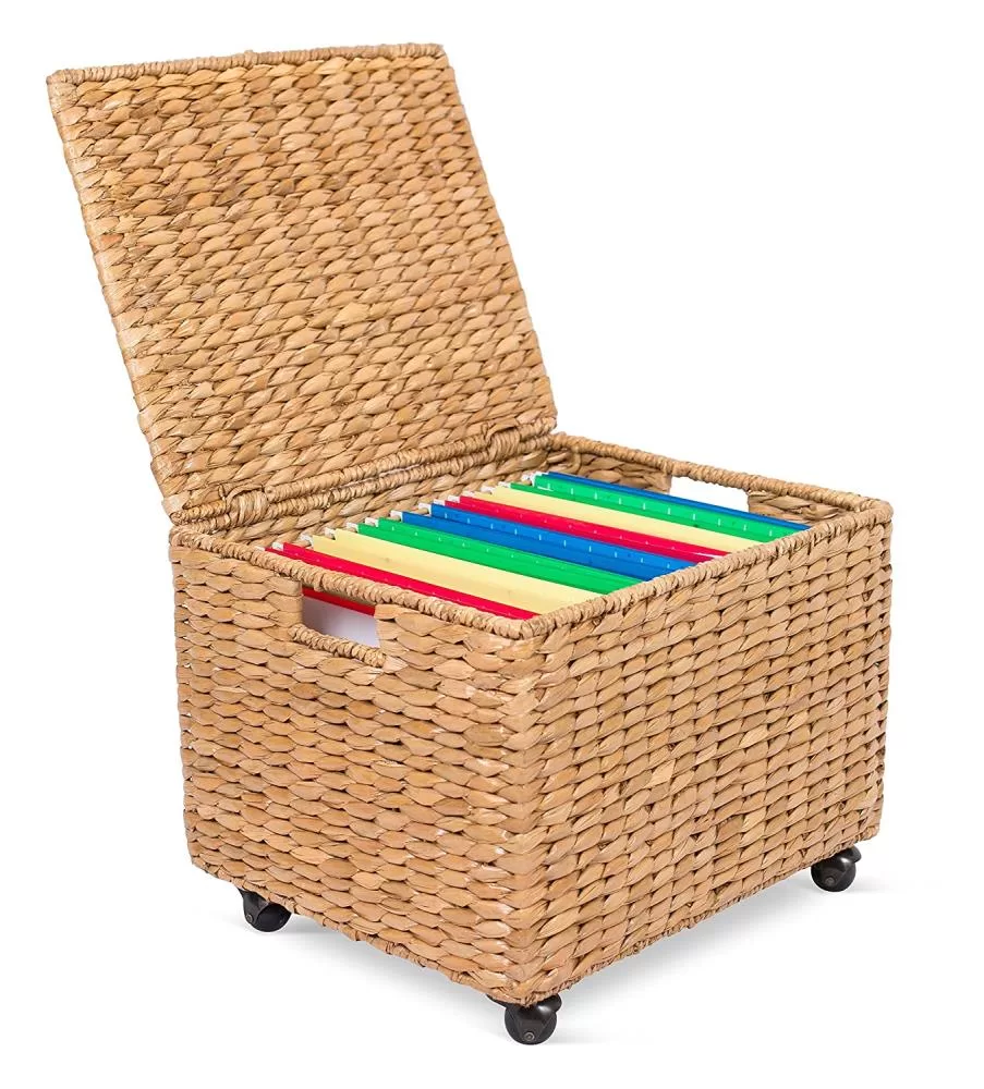 BirdRock Home Seagrass Natural-Drawer File Cabinet