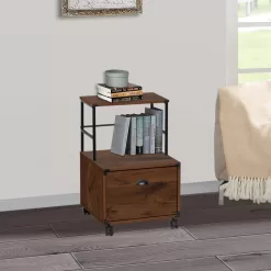 Saint Birch Bombay Walnut 1-Drawer File Cabinet