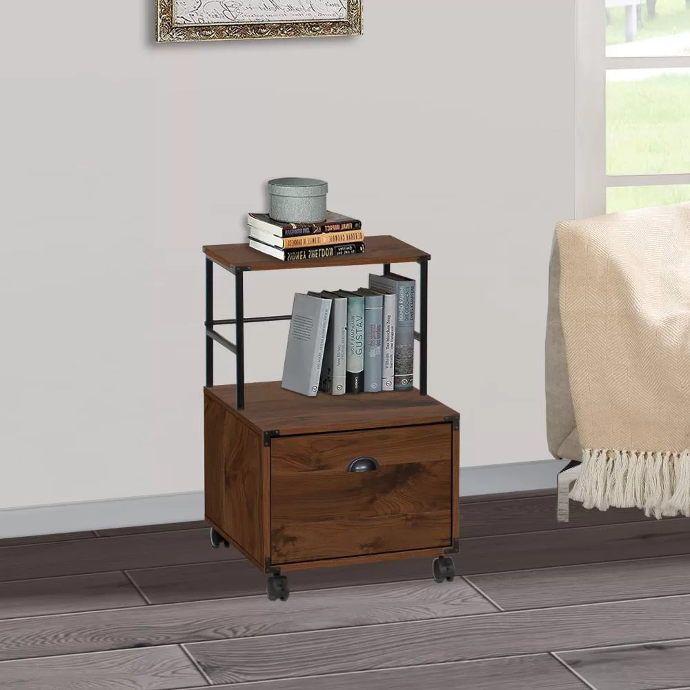 Saint Birch Bombay Walnut 1-Drawer File Cabinet