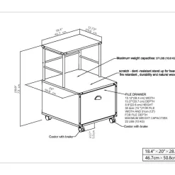 Saint Birch Bombay Walnut 1-Drawer File Cabinet