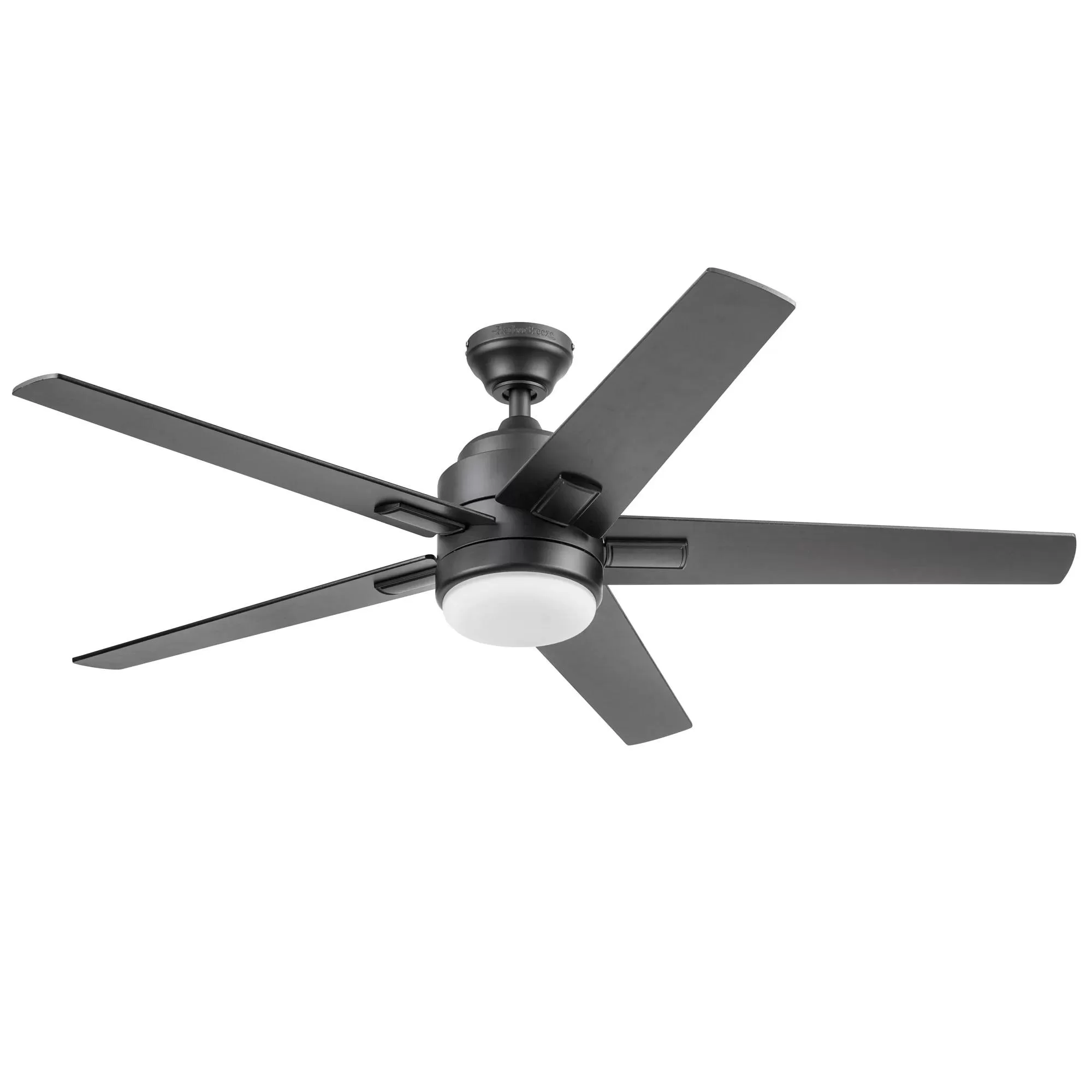Harbor Breeze Flanagan II 52-in Matte Black Color-changing Indoor Ceiling Fan with Light and Remote (5-Blade)