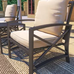Top Home Space 3-Piece Patio Conversation Set with Tan Cushions