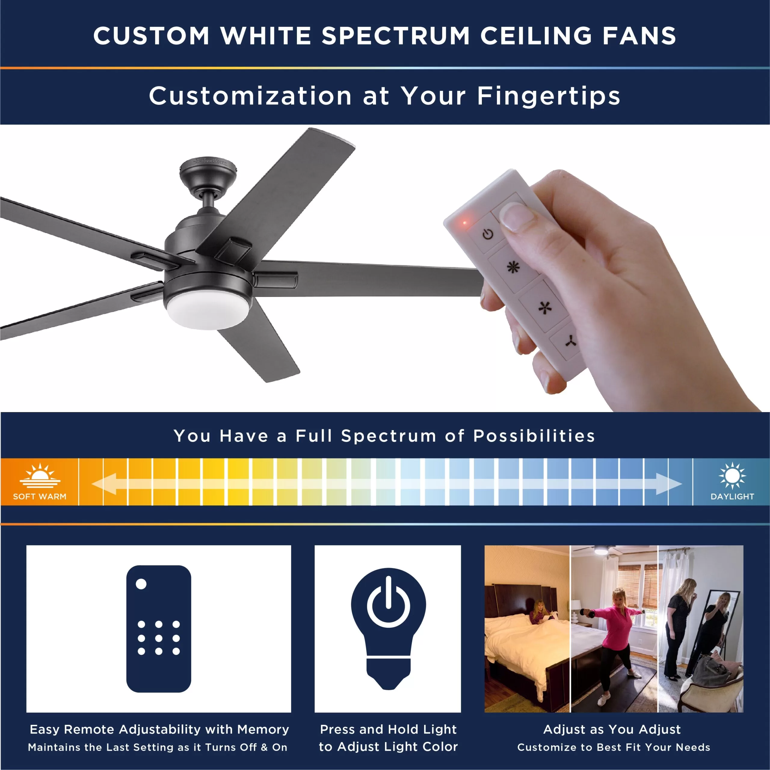 Harbor Breeze Flanagan II 52-in Matte Black Color-changing Indoor Ceiling Fan with Light and Remote (5-Blade)