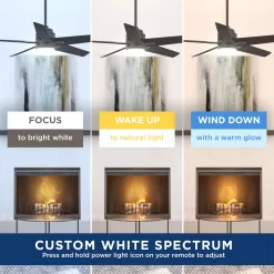 Harbor Breeze Flanagan II 52-in Matte Black Color-changing Indoor Ceiling Fan with Light and Remote (5-Blade)